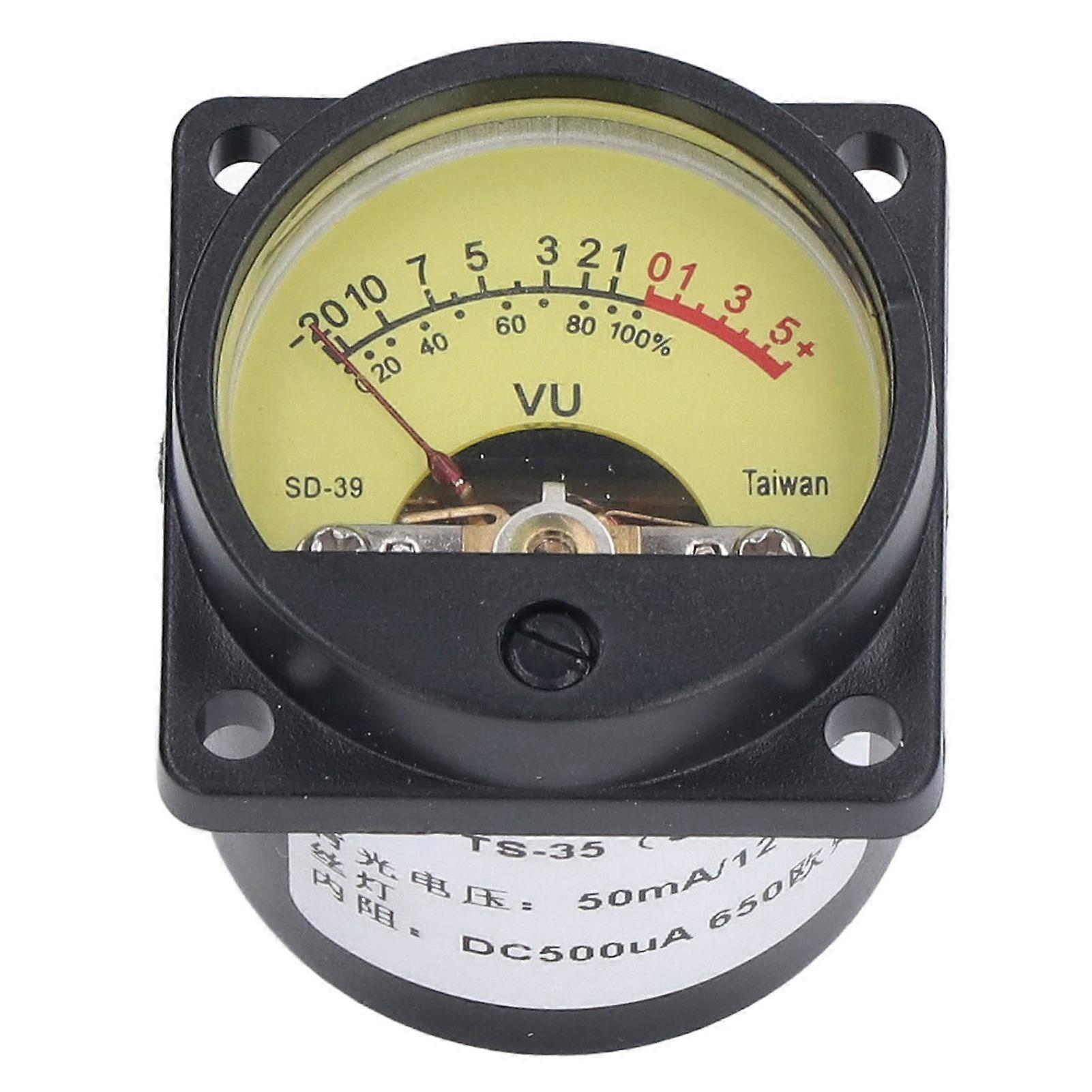 VU Meter 12V 50mA Backlight Volume Level Meter 3.5x3.5x4.5cm