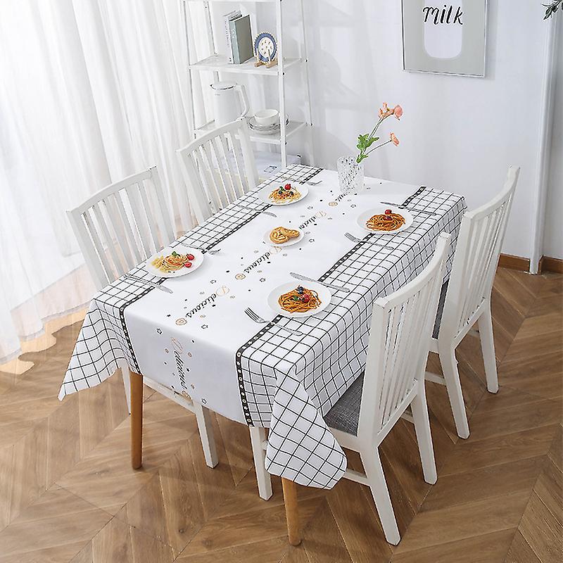 Tablecloth Waterproof Simple Style PEVA Material Decorative Table Cover for Kitchen Dining Room