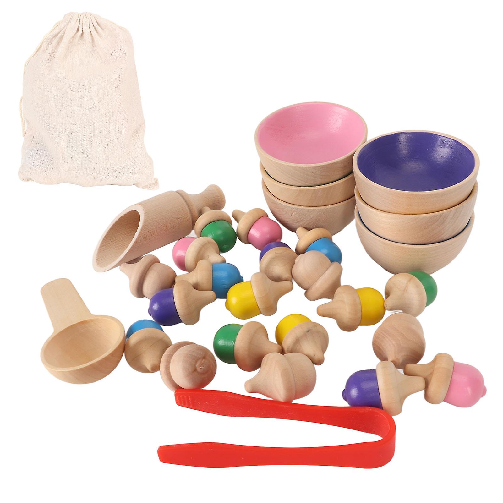 Enhance Child Development with Wooden Sorter Game for Kids - Color Recognition Toys to Promote Fine Motor Skills and Logical Thinking