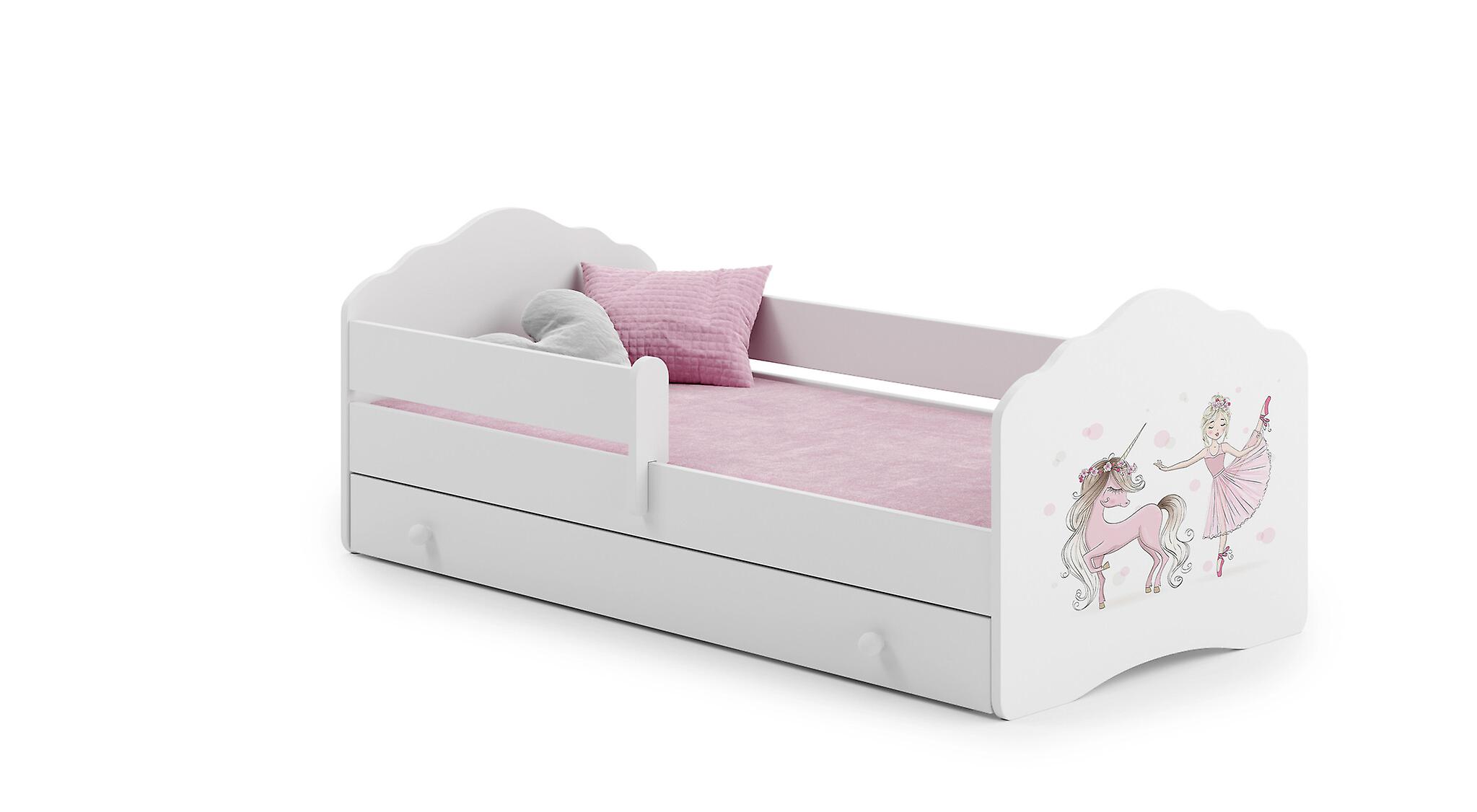 Cot - with mattress & drawer - 140x70 cm - with fairy