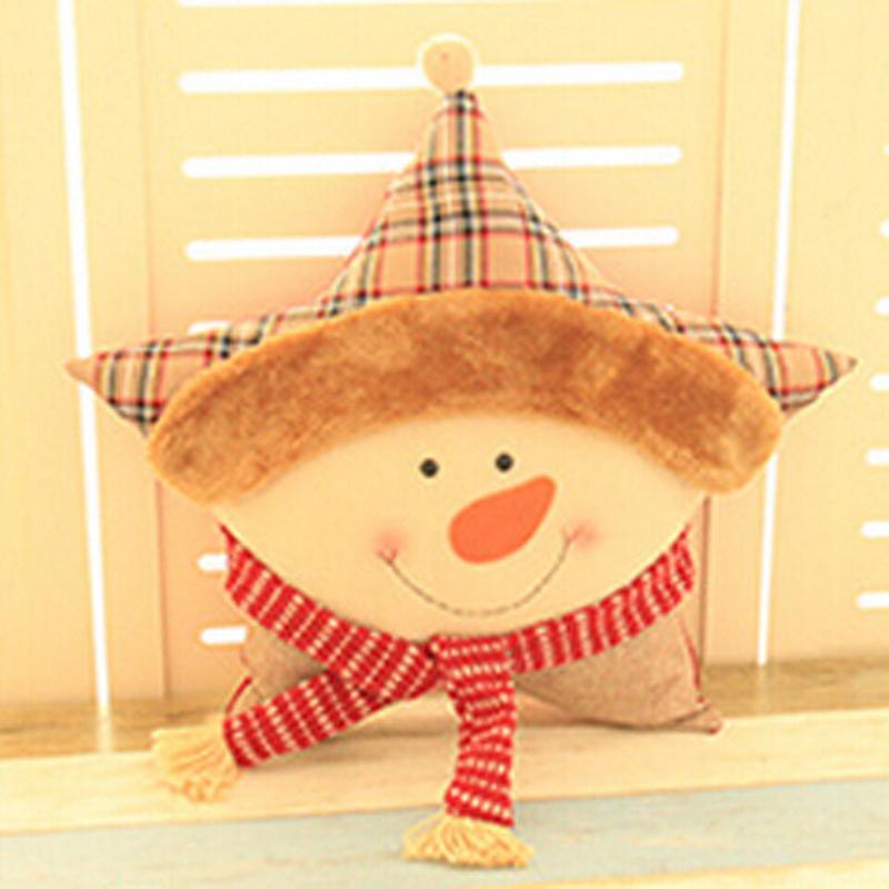 Christmas Decoration Cartoon Pattern Five-Pointed Star Shape Throw Pillow