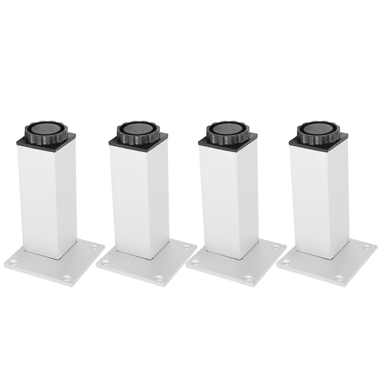 Set of 4 Adjustable Square Aluminum Alloy Sofa Legs, 120mm