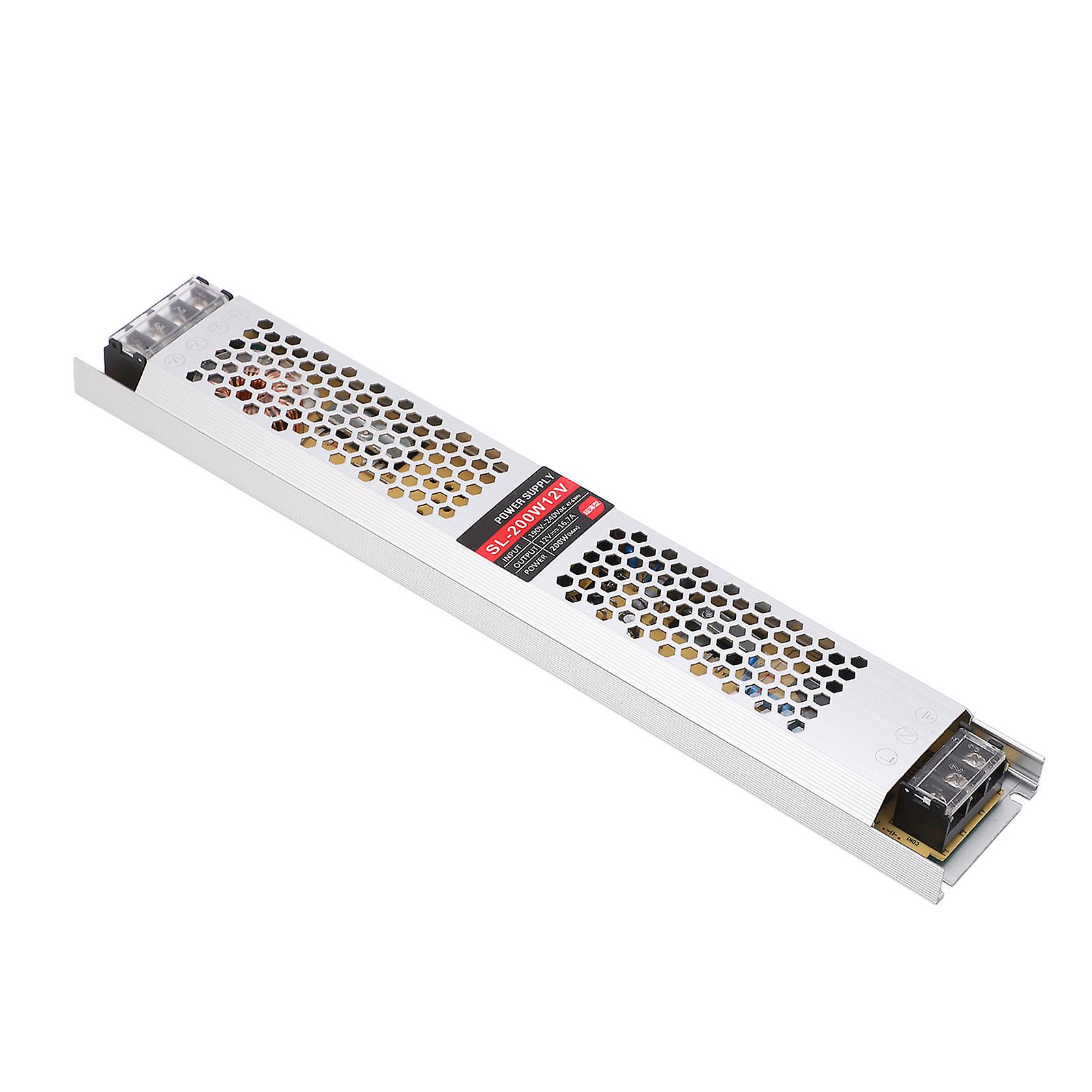 LED Power Supply Ultra Thin 190V‑240V AC Input 12V 16.7A 200W Output Converter for Light