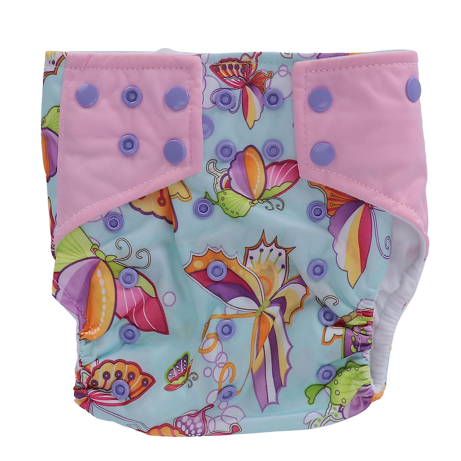 Couche lavable pour bébé, motif dessin animé, lavable, réutilisable et respirante, motif papillon