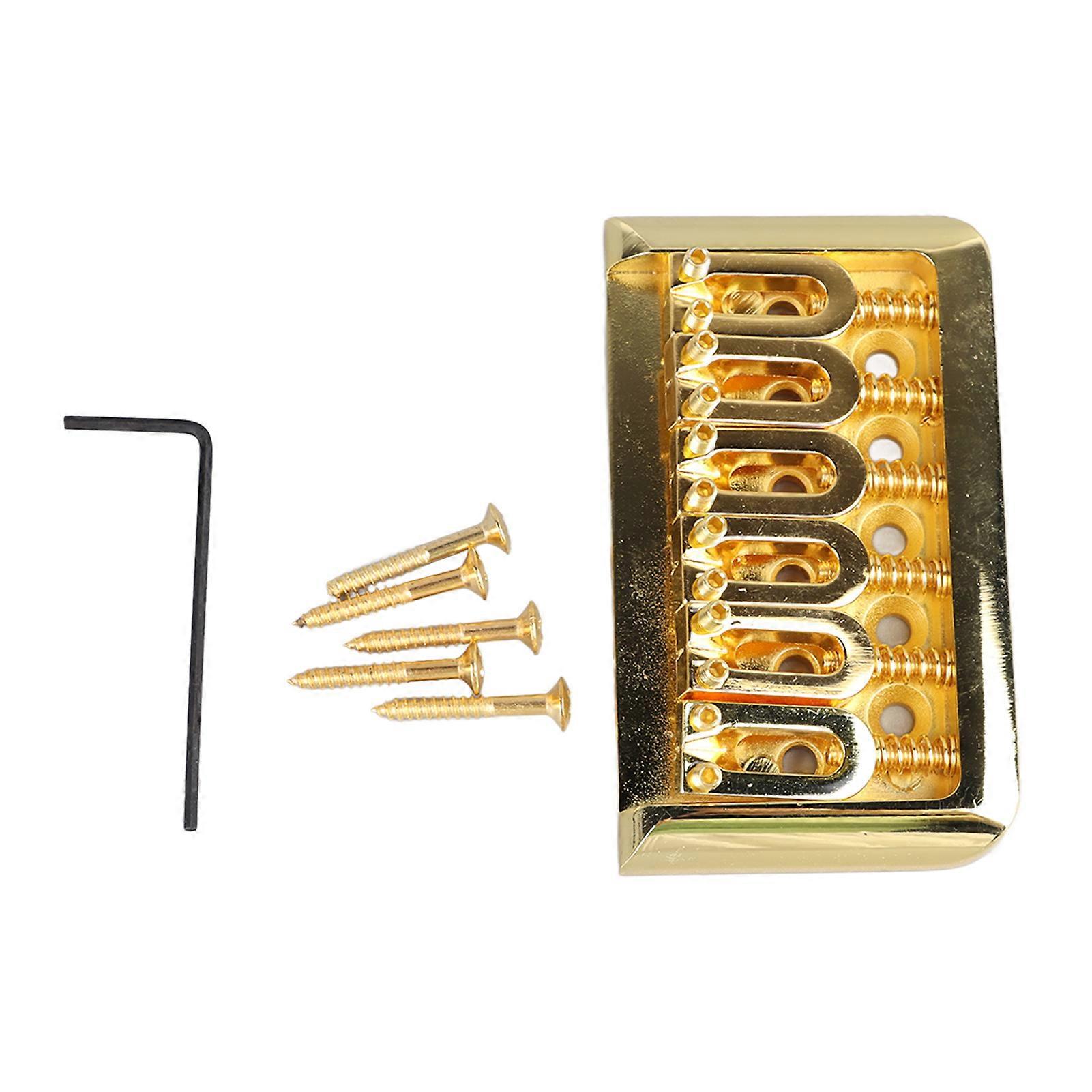 Fixed Hardtail Guitar Bridge U Shape Saddle Bridge Replacement Metal Electric Guitar String Bridge Gold