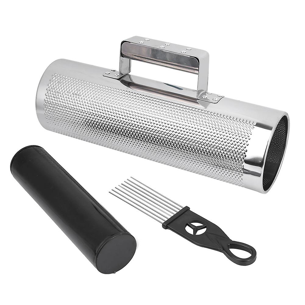 Metal Guiro with Scraper, Black Cylinder, Sand Shaker, Hand Percussion Instrument Kit