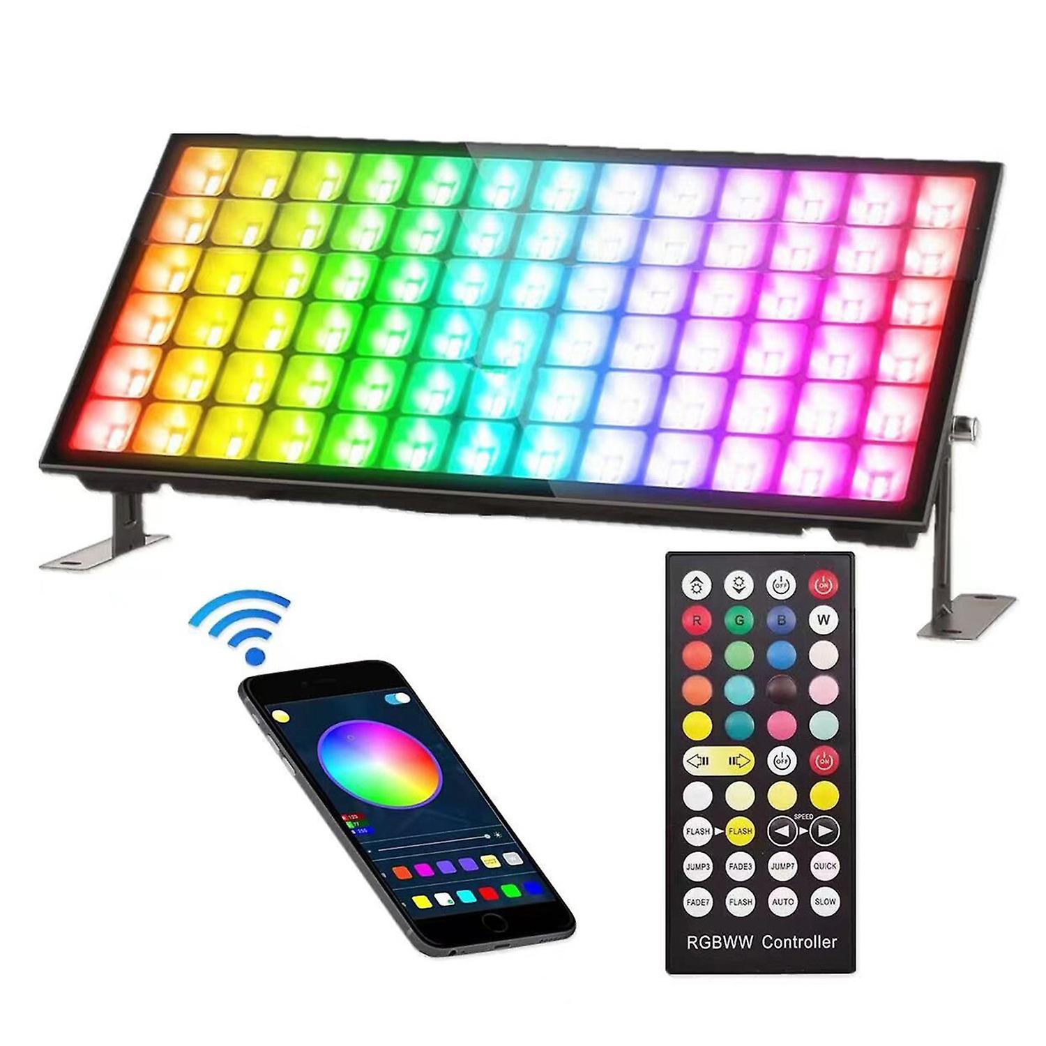 Projecteur LED RGBCW à intensité variable, éclairage mural extérieur étanche, barre lumineuse de scène avec télécommande