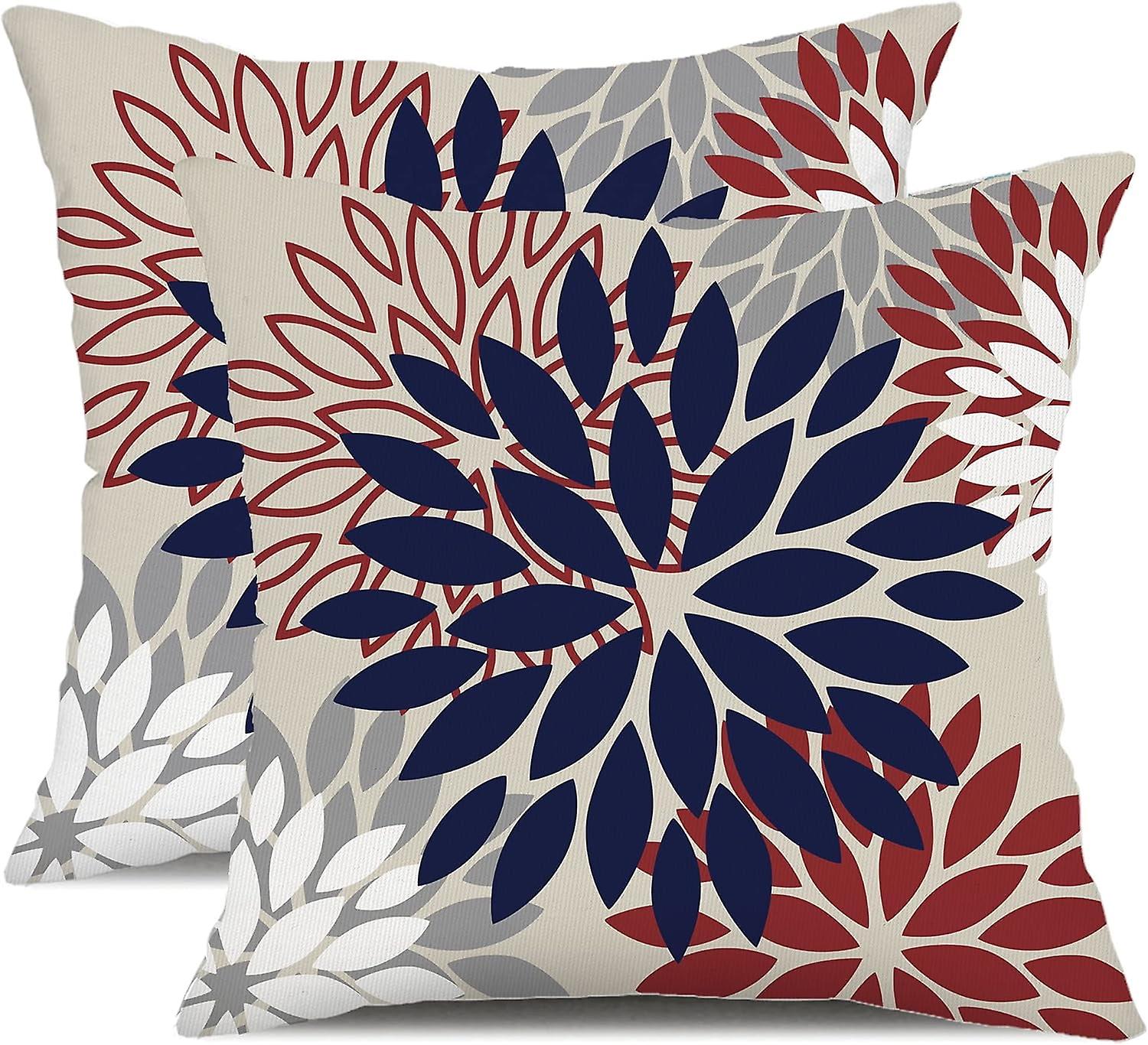 Black Orange Flower Pillow Set of Throw Pillows Waterproof Decor