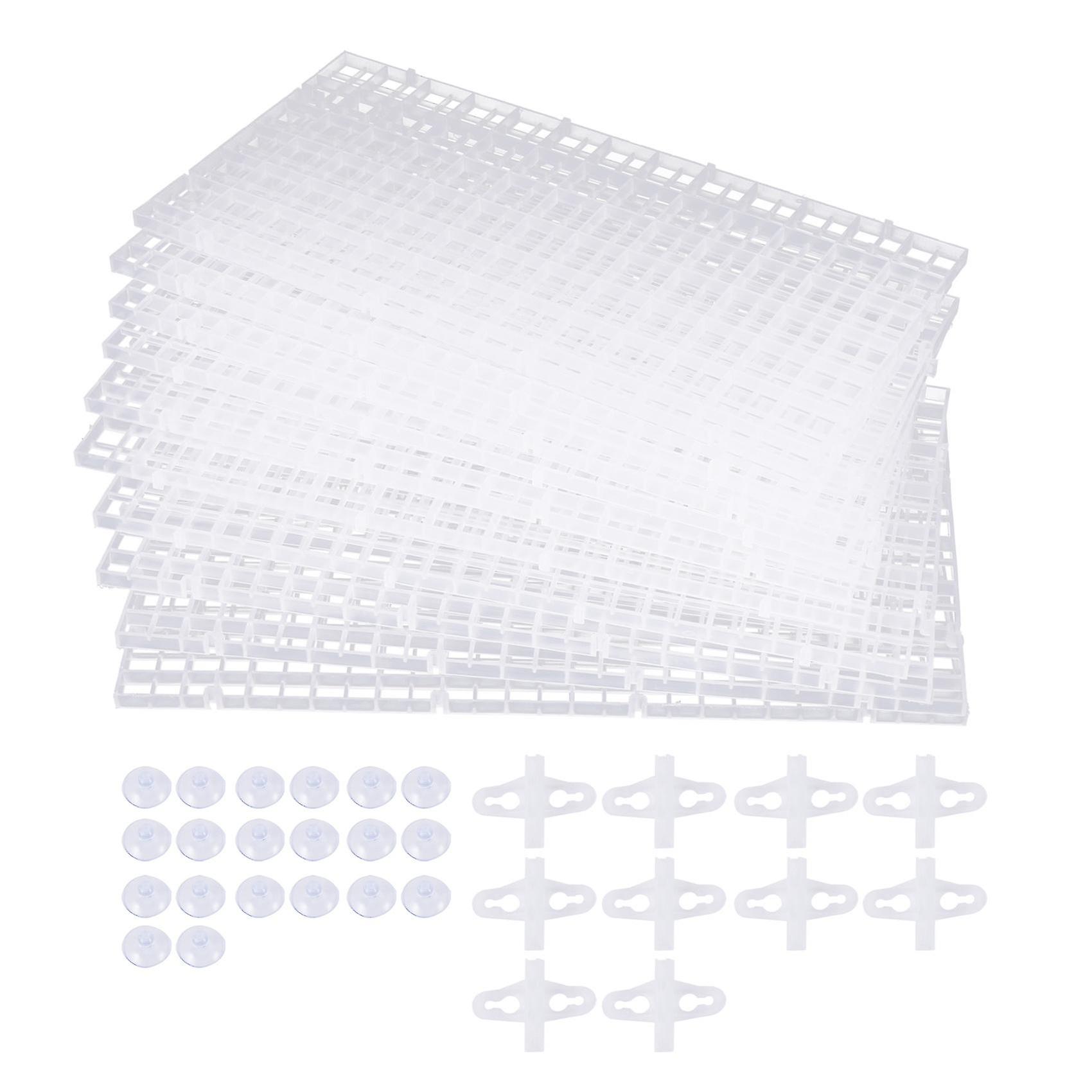 10pcs Aquarium Divider Fish Tank Divider Filter Grids Separation Grid Tray Isolation Board Grid Wit