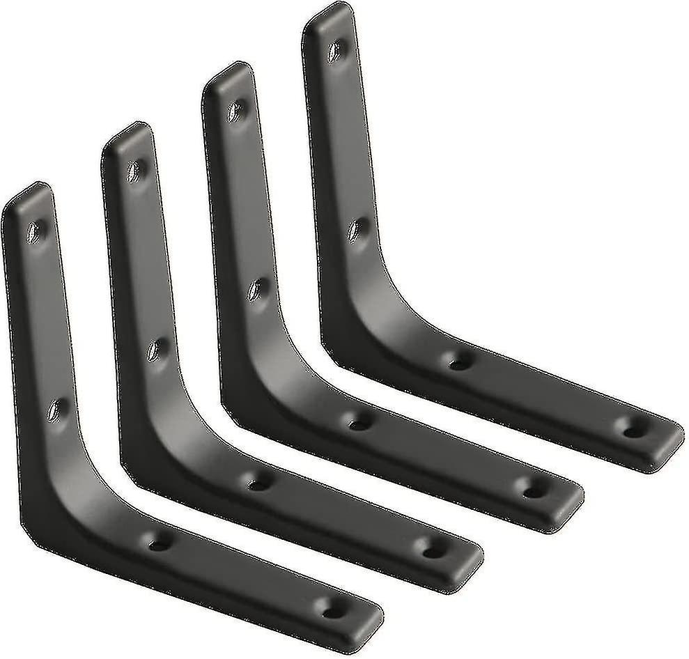 Wall Shelf Bracket,matte Black Metal Bracket,metal Shelf Bracket 100mm*100mm,4pcs