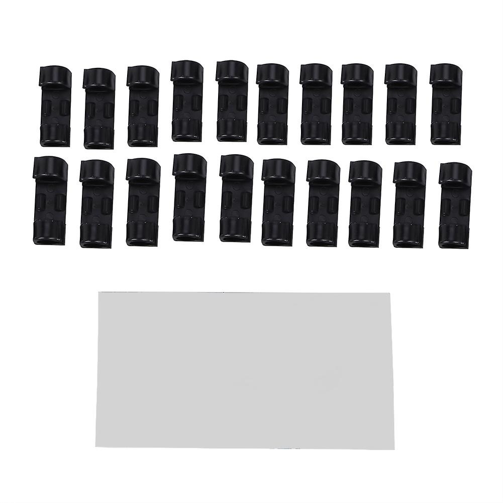 20pcs Self-Adhesive USB Cable Lock Clip Clamp Protector Wire Holder Organizer(Black)