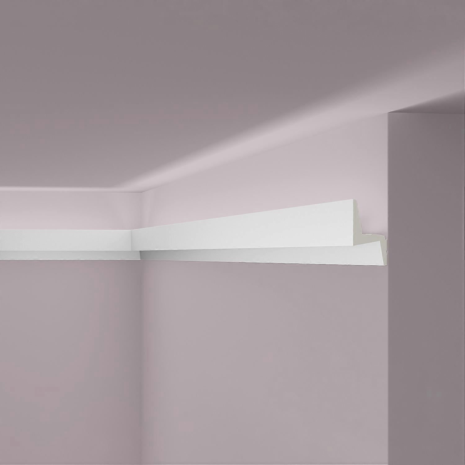 NMC 1 x Cornice moulding IL6 ARSTYL 200 cm x 5 cm x 9,2 cm white Rigid polyurethane foam pre-primed lightweight, sturdy, dimensionally stable appropri