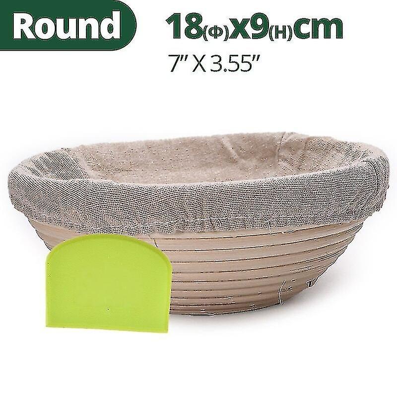 European Bread Proofing Bread Baking Basket Natural Rattan Includes Cloth Liner Dough Scraper(18*9cm