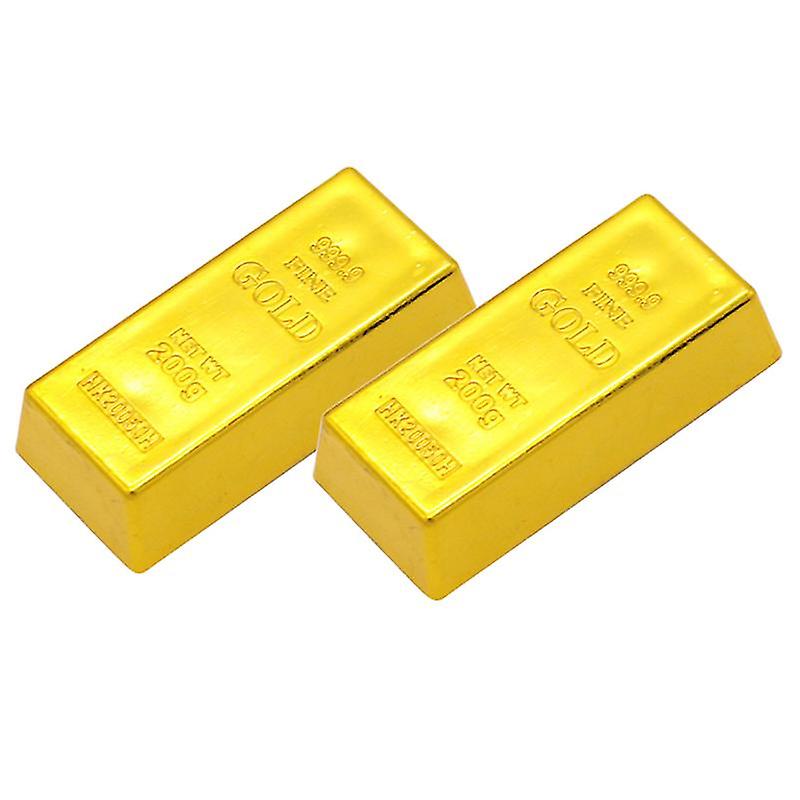 2pcs Simulation Plastic Gold Bullion