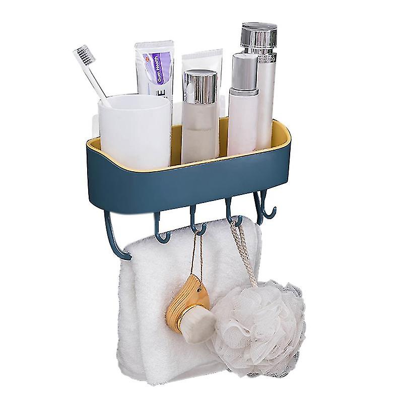1pcs Bathroom Shelf With Hooks