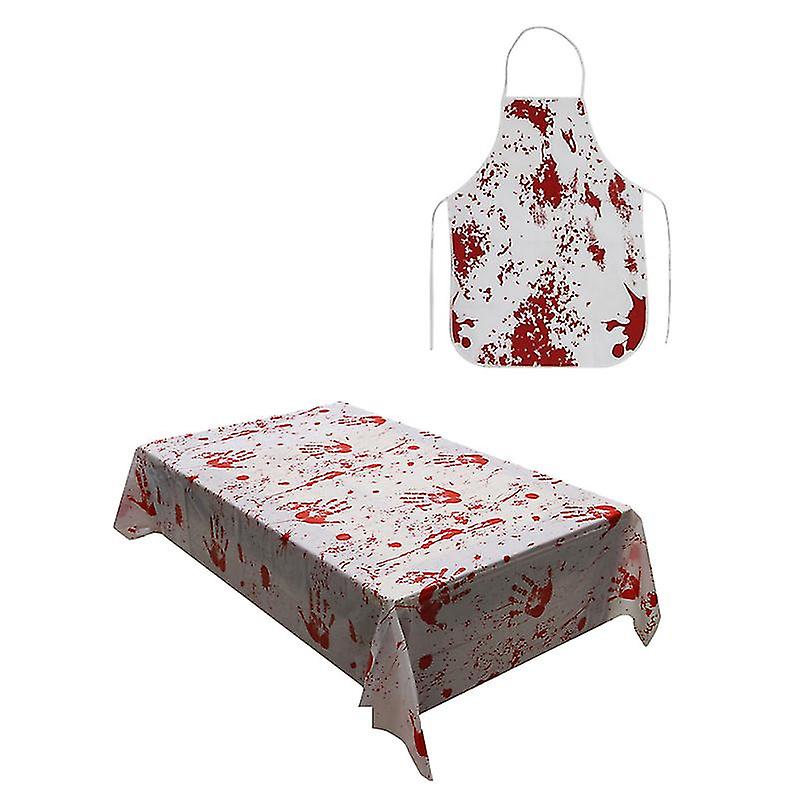 2pcs Bloody Tablecloth Apron For Halloween Decorations
