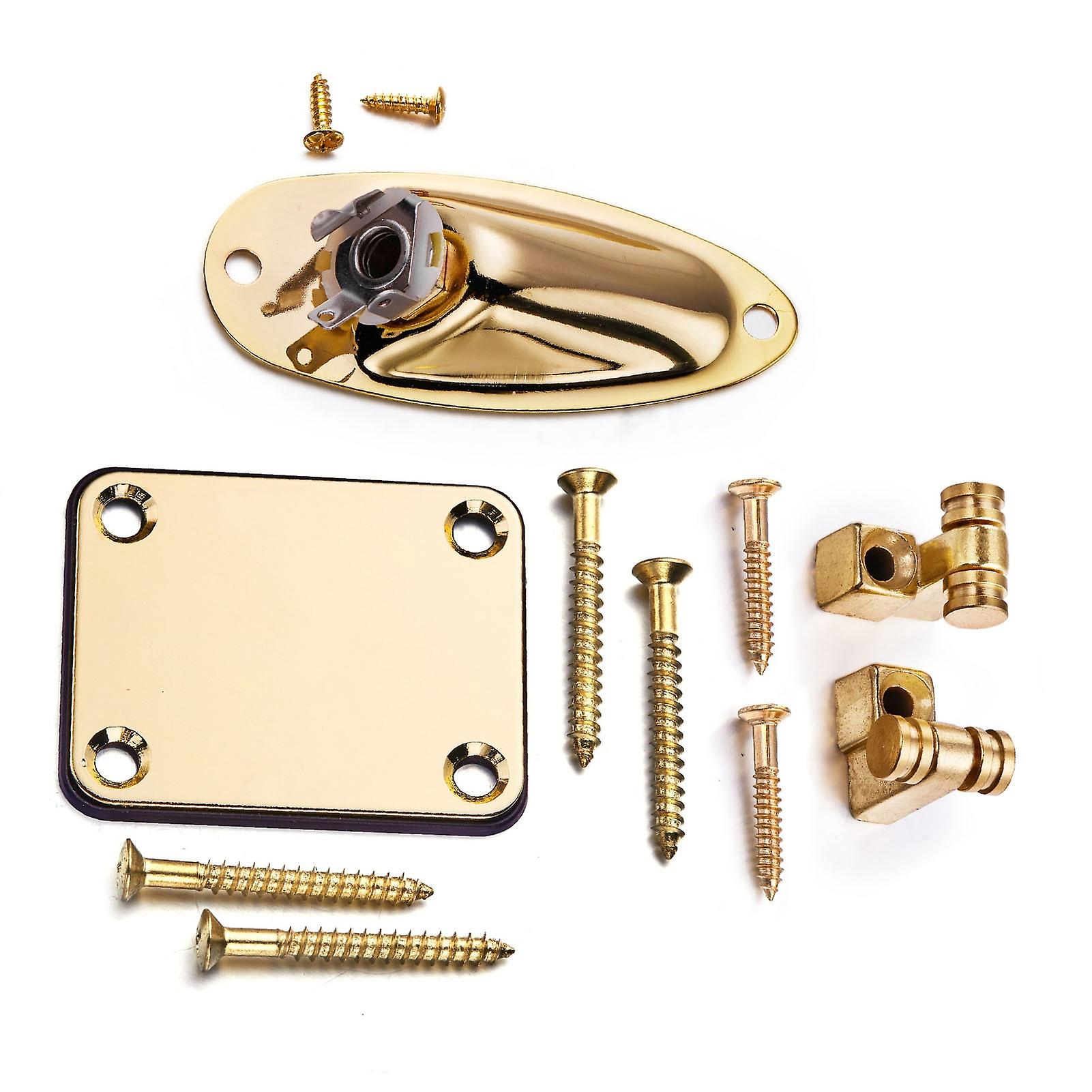 Guitar String Tree Retainer Set Guitar Loaded Socket Plate with Screws for Replacement Gold 