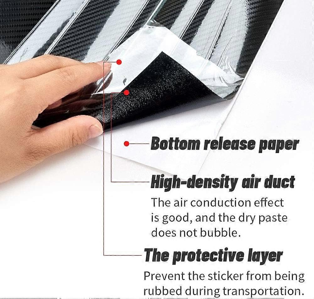 فيلم من ألياف الكربون من الفينيل ذاتية اللصق ، ألياف كربون 6D ، غلاف فينيل مقاوم للماء 1.52 م × 0.3 م للسيارات وأجهزة الكمبيوتر والدراجات النارية والهواتف الذكية (أسود)