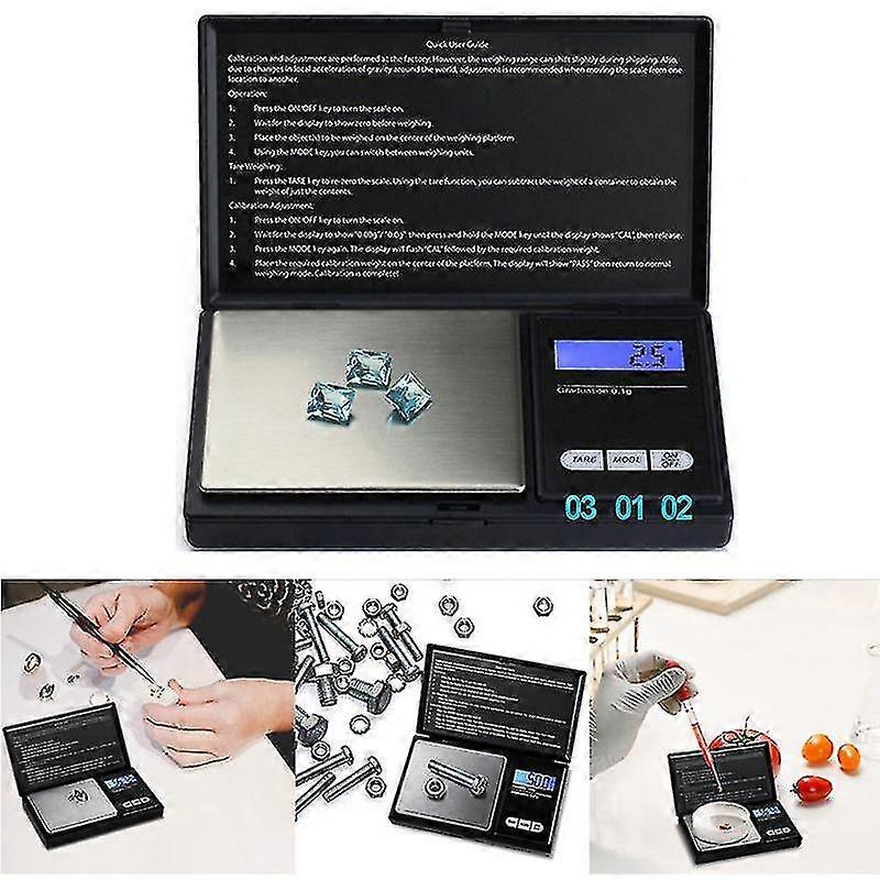 Precision Digital Pocket Scale 4 Units 0.01-500g Jewelry Small Object Tare Mini Scale With Back-lit