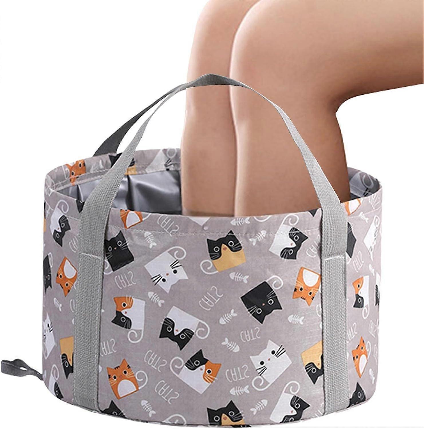 (Gris) Bain de pieds Baignoire portable pour le camping et les voyages