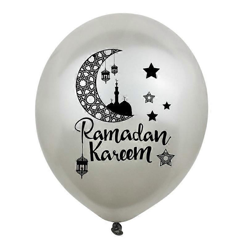 10pcs Ramadan Balloons Decorations Black Silver Gold Balloons
