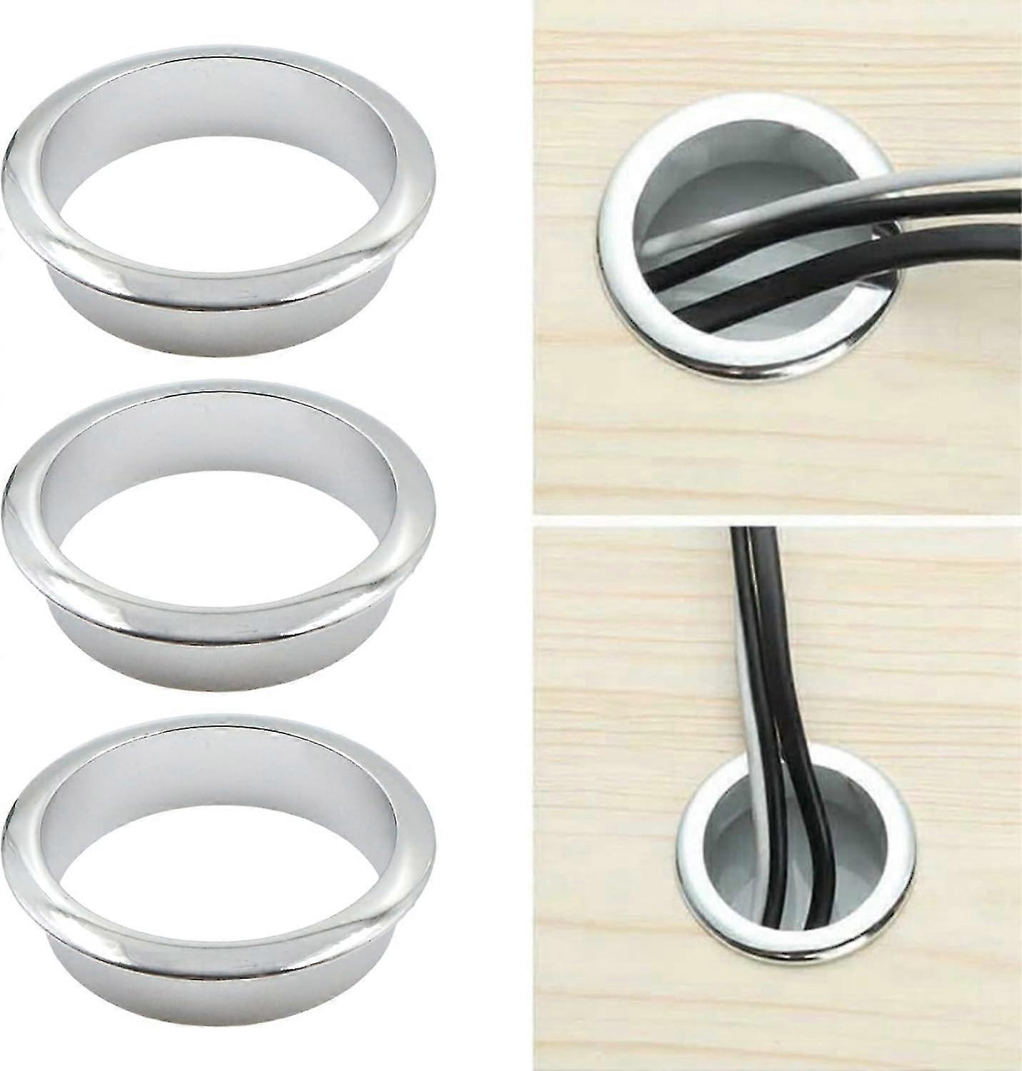 Καλώδιο Grommet Cover Metal Desk Cable Grommet 60mm - Διακοσμητικό δαχτυλίδι για κουτί σπειρώματος επίπλων, διαχείριση καλωδίων γραφείου υπολογιστή, 3 τεμάχια
