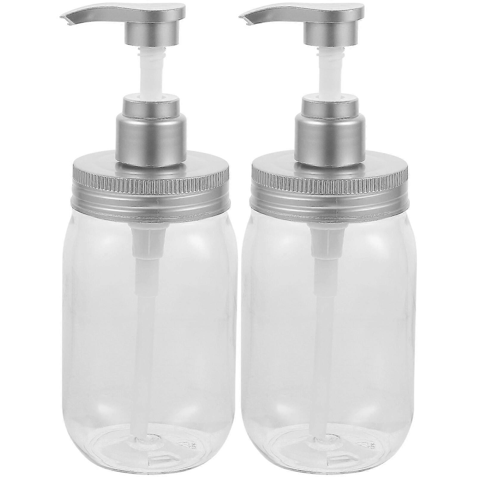 2pcs Soap Dispensers Empty Pump Bottles Liquid Soap Dispensers Refillable Shampoo Bottles(450ml)