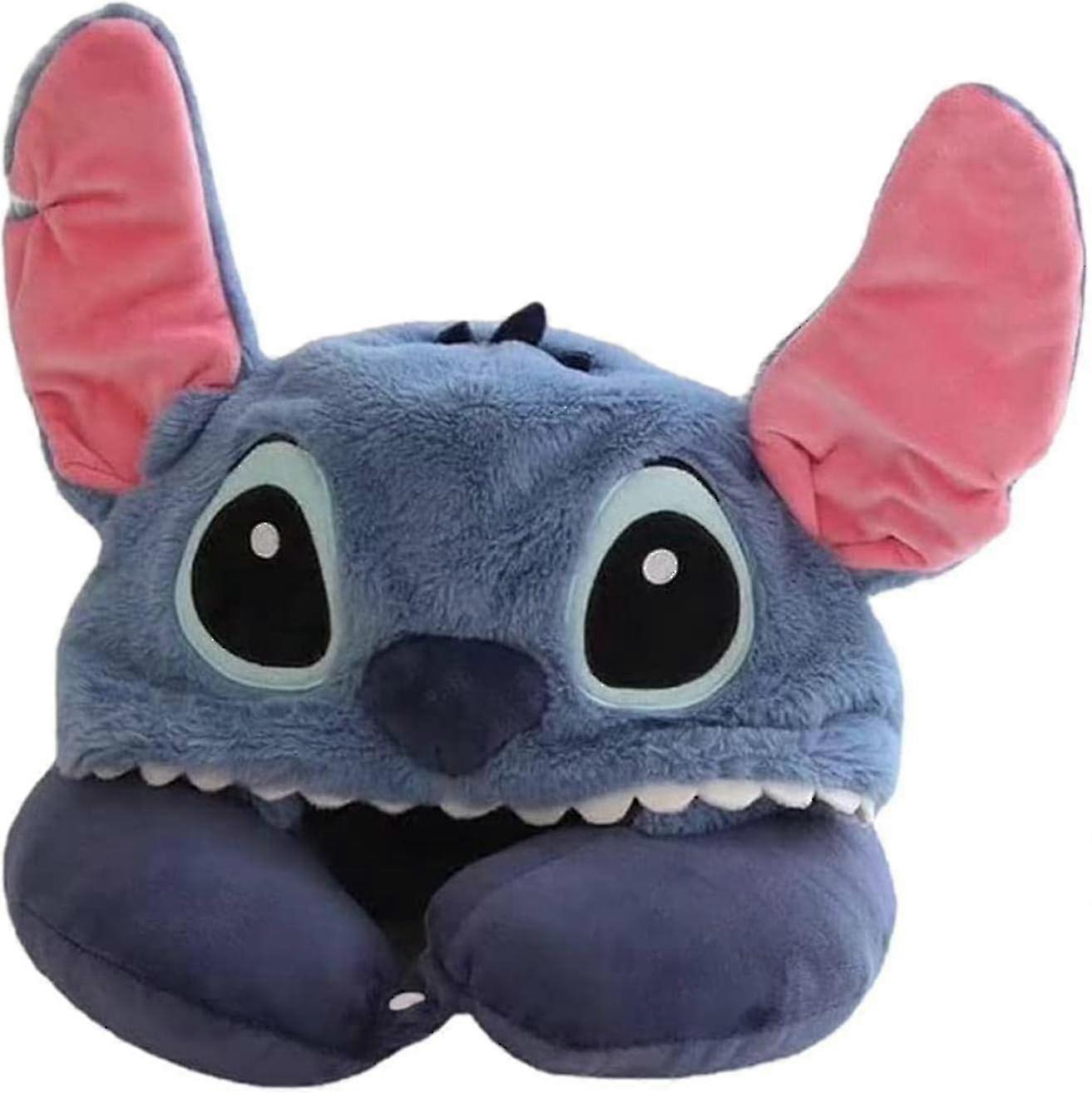 Travesseiro de pescoço em forma de U para viagem, almofada de viagem dos desenhos animados das crianças com capuz, almofada de dormir do avião do avião do avião