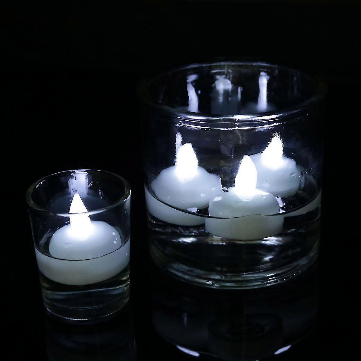 12pcs Waterproof Candle Light Spa Floating Led Flickering Tea Lights Candles