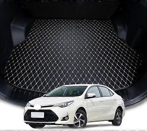 BeautifulCar Trunk Mats for Toyota Levin 2018 2017 2016, Leather Car Boot Liner Mat Car Boot Cover Anti-Slip Carpets, Waterproof Rear Trunk Protector 