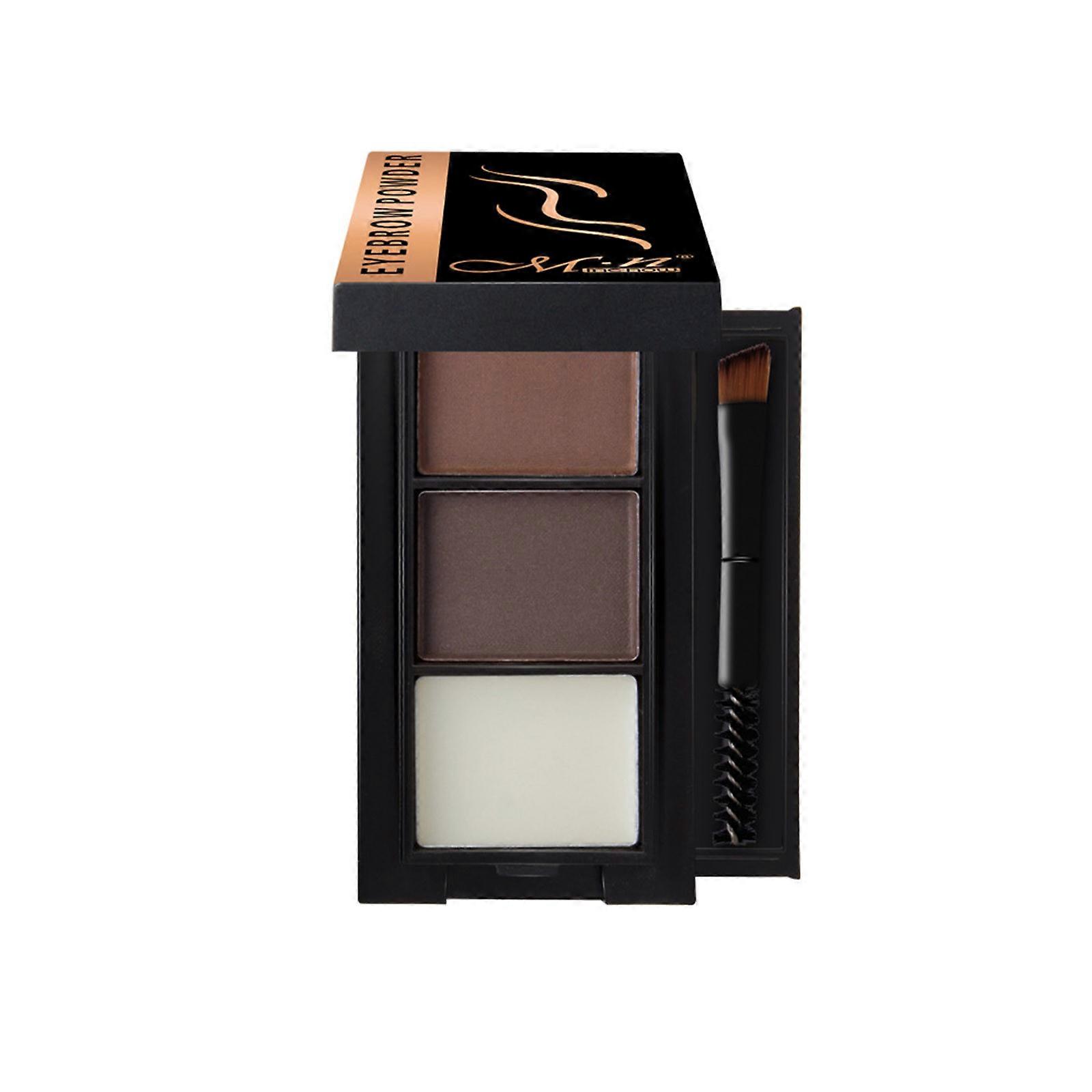 Three-color eyebrow powder with mirror: not easy to fade, eyebrow powder.