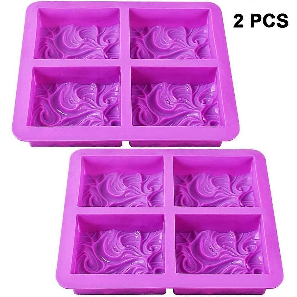Silicone Soap Square Molds, DIY Handmade Soap Mold with Ocean Wave Pattern for M