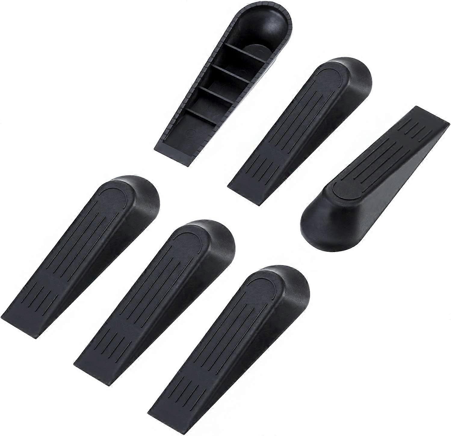 6 Pack Dørstoppere Dørkiler Dørstoppkiler (svart)