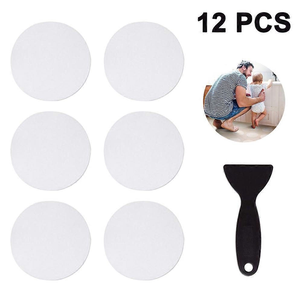 ノンスリップバスタブステッカー 12 PCS 粘着性滑り止めシャワーステッカー 浴槽、バスルーム、プレミアムスクレーパー付き階段用