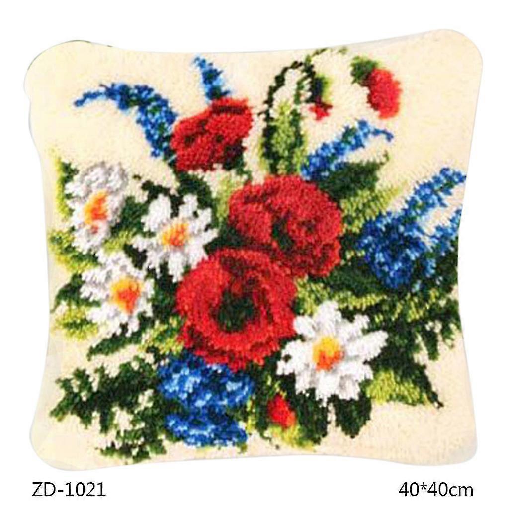 Flower Series Diy For Latch Hook Rug Kit 3d Segment Embroidery Pillow Wool For Cross Stitch Carpet Set Crafts