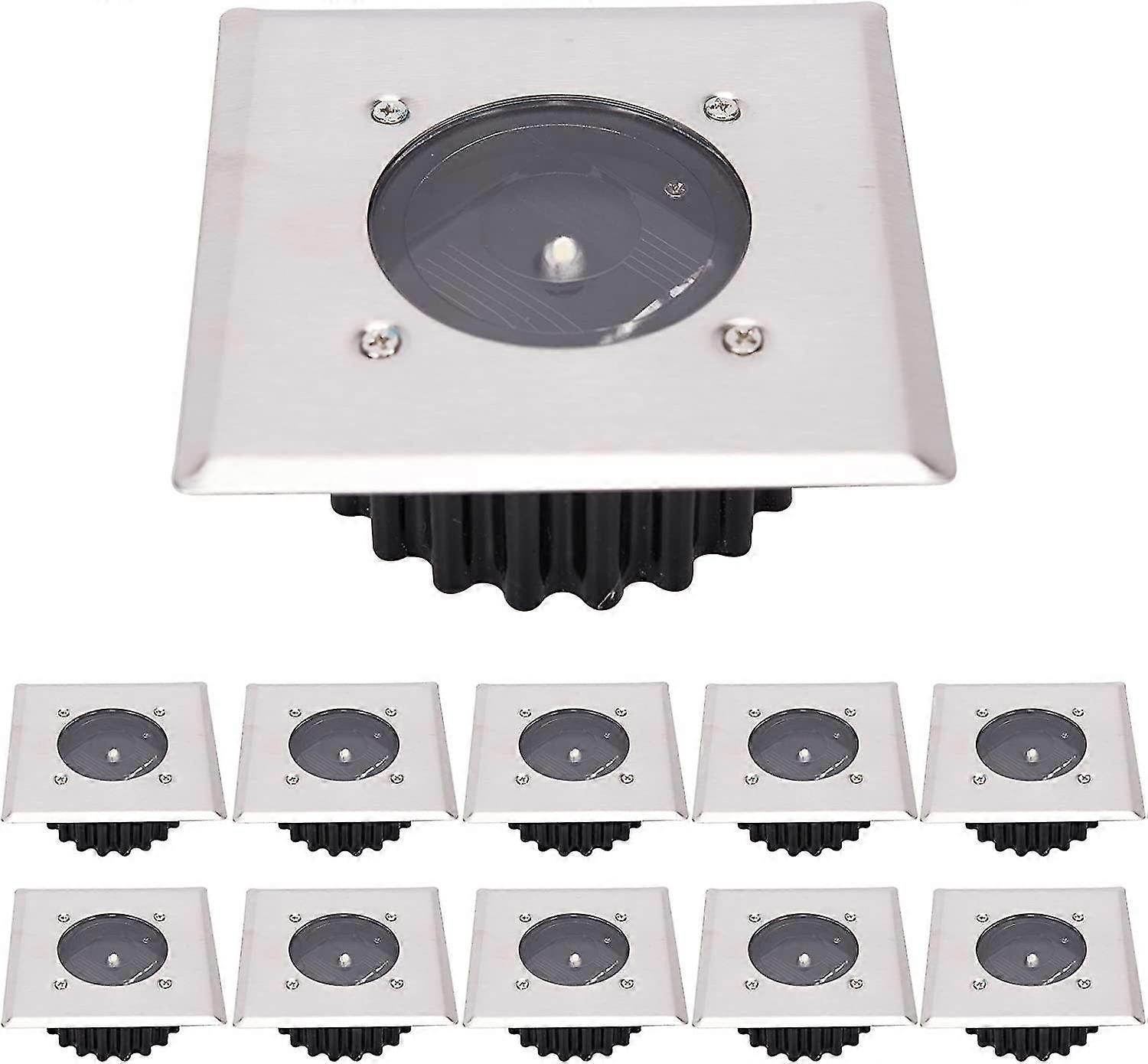 مصباح أرضي شمسي LED 10 عبوات ، مقاوم للماء Ip65 (أبيض بارد) [فئة الطاقة A +]