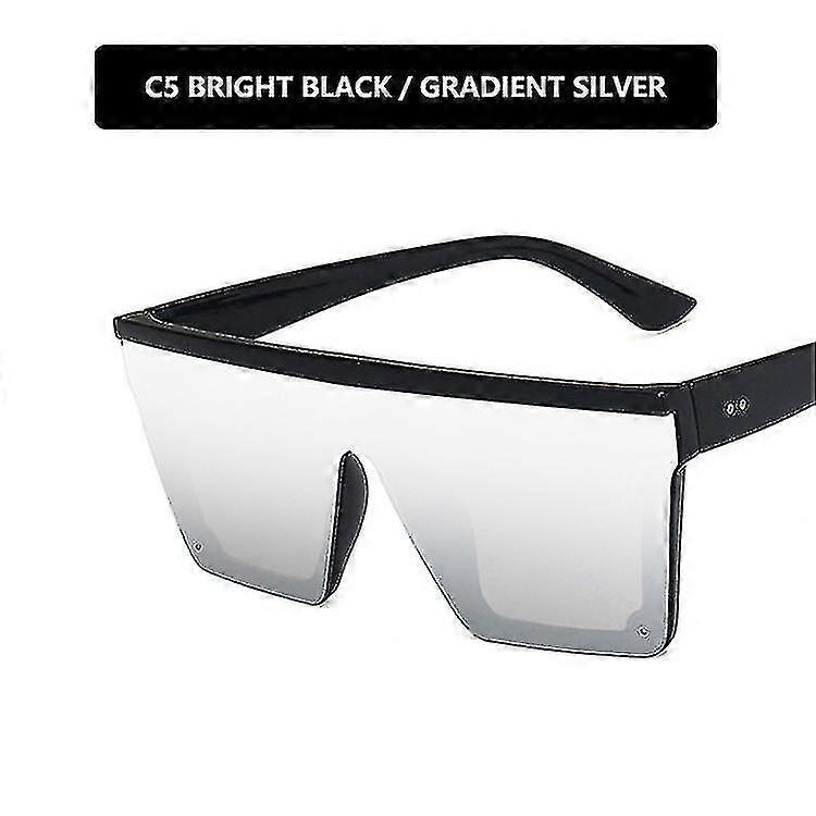 New Trend Large Frame One-piece Uv400 Sunglasses Street Shooting Male/female Sunglasses Retro