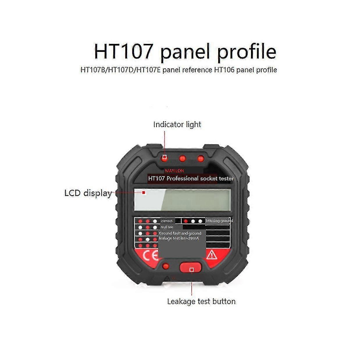 Ht107b Voltage Test Socket Detector 90-250v Automatic Electric Circuit Polarity Voltage Detector U