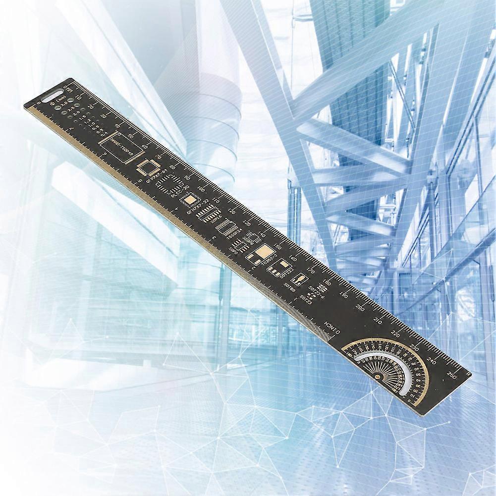 10in 25cm Multifunctional PCB Ruler with Angle Gauge & IC Pin Table