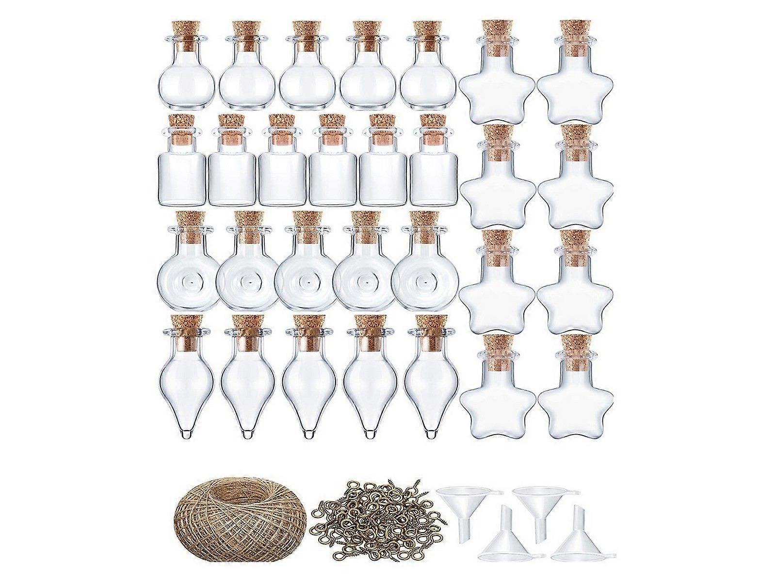 50Pcs Mini Jars with Cork Stopper DIY Tiny Wishing Bottles Message Bottle Set 2