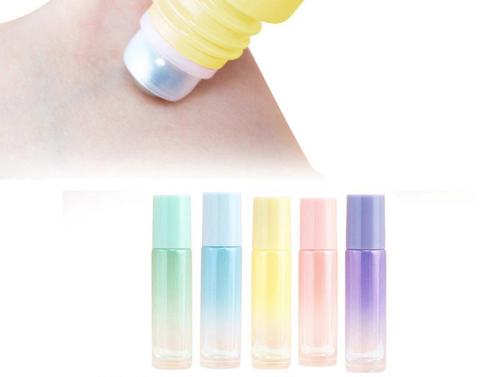 5Pcs 10ml Refillable Essential Oil Roller Bottles Roll on Bottles Random Color