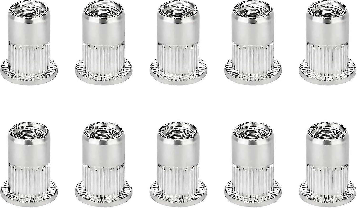 Rivet Nut Flat Head Nutsert 304 Stainless Steel [M10 10Pcs], Rivet Nuts Insert-Good quality