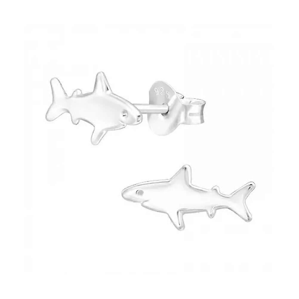 Shark Sterling Silver Stud Earrings