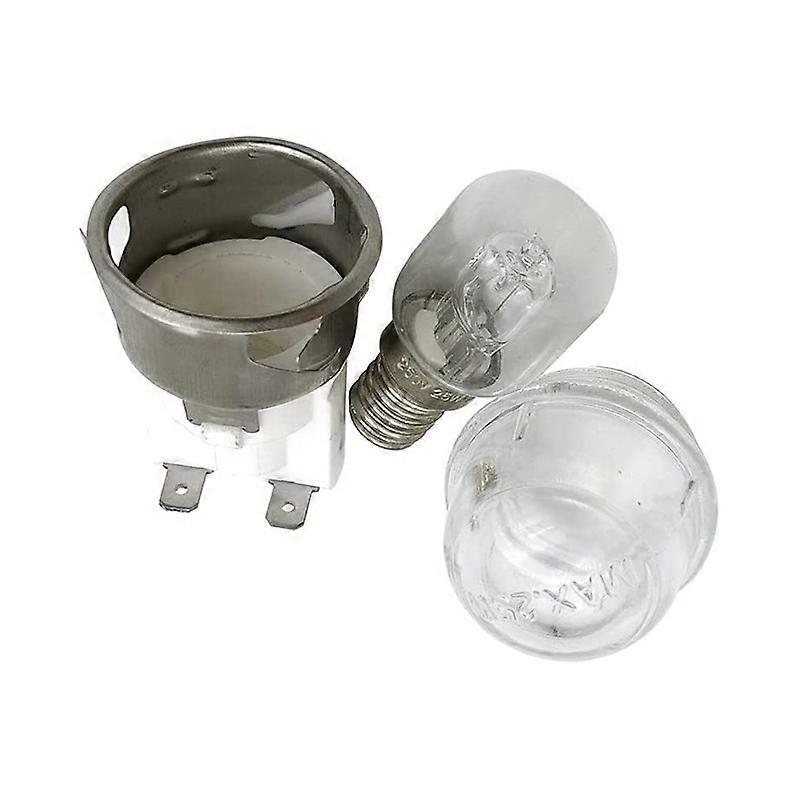 2Set E14 Resistenza alle alte temperature 300 C 250V 25W Lampada da forno, Portalampada da forno, Testa della lampada in ceramica per l'illuminazio...