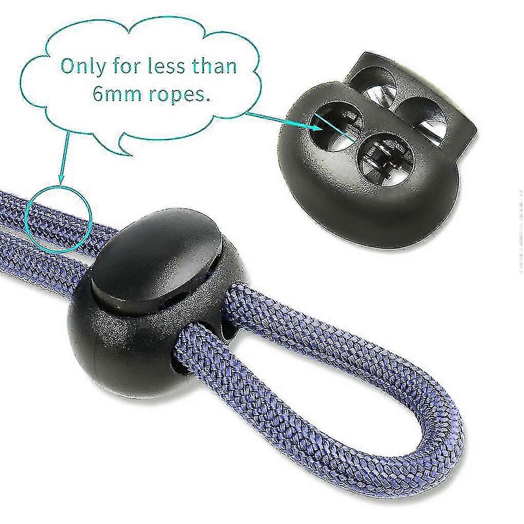 10st Plast sladd stopper dubbla hål Kläder Byxor Diy Crafting Växla Clip Fjäder Lås Rep Lås