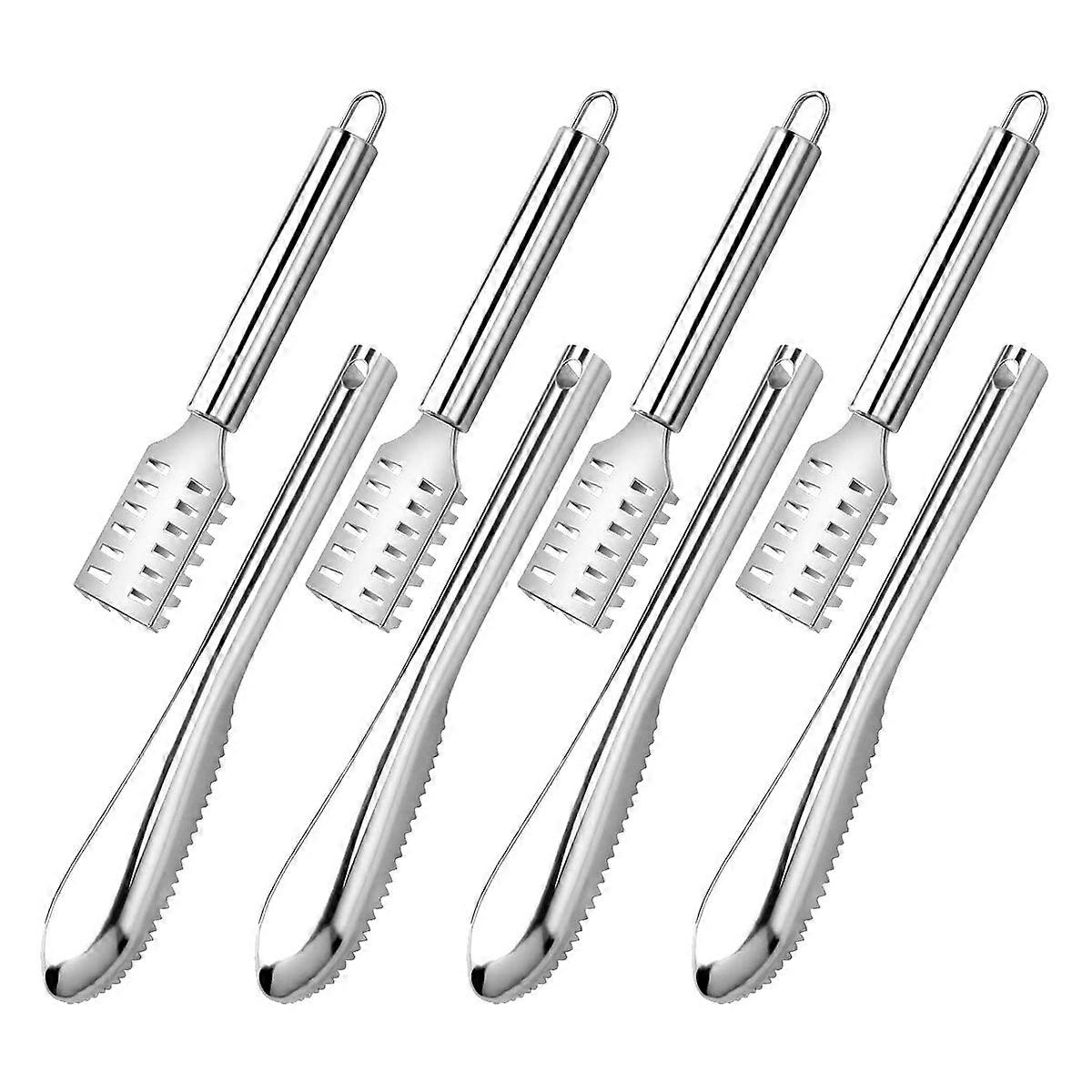 8 Pieces Fish Scaler Remover Tool Fish Scaler Brush with Stainless Steel Fish Skin Remover,Cleaning
