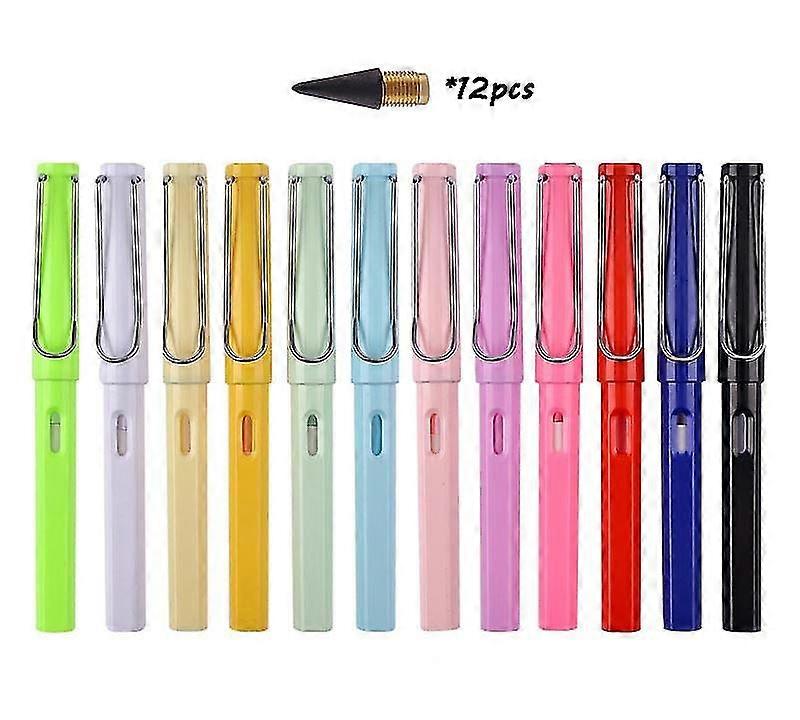 12 Sets Inkless Everlasting Pencil, Infinity Magic Pencil With Eraser zy