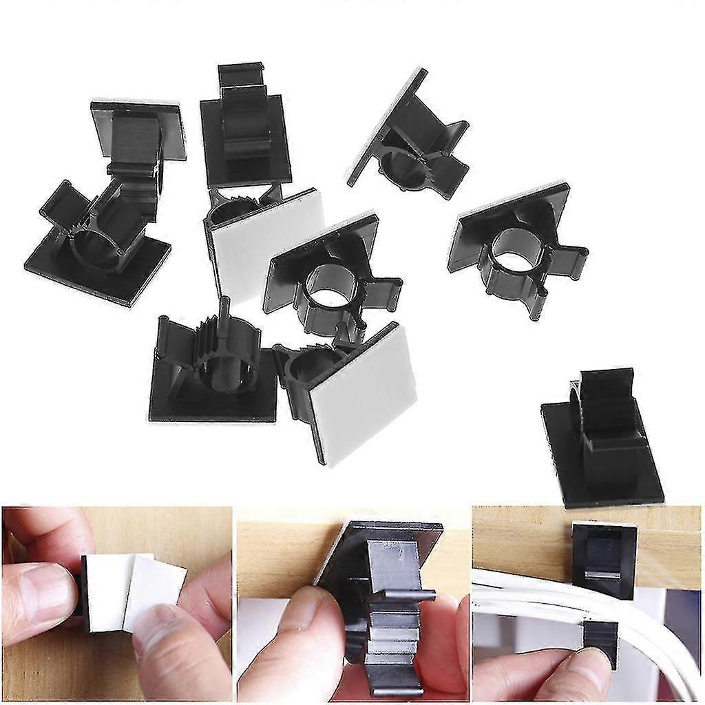 10pcs Self-adhesive Wire Tie Cable Clamp Clips Holder For Car Dash Camera Gps