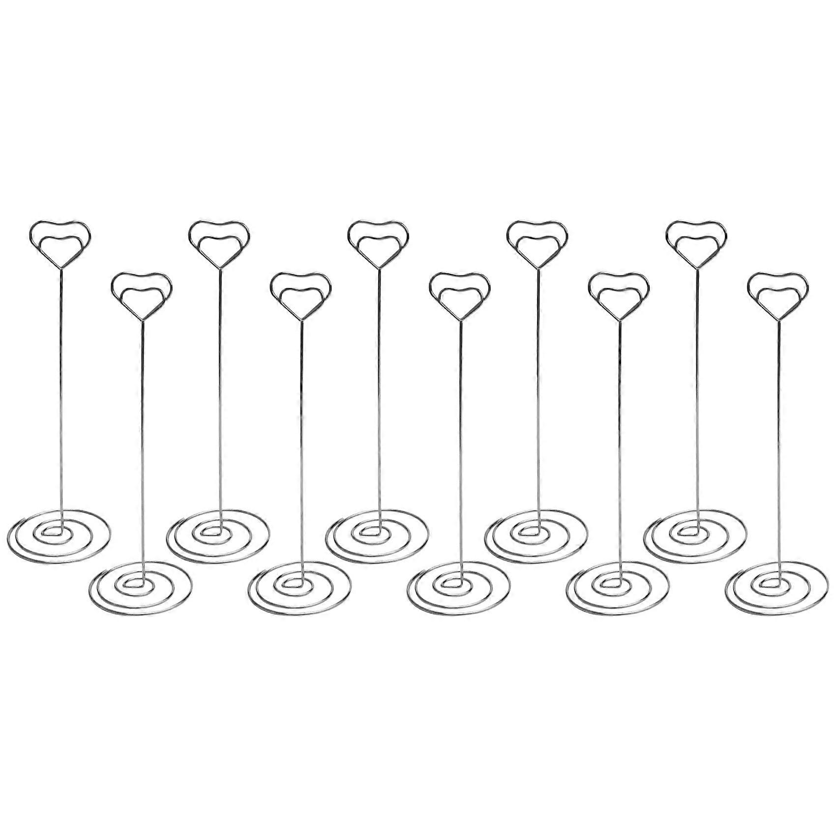 10pcs 8.6 Inch Tall Place Card Holders Heart Shape Table Number Holder Stands Picture Photo Note Me