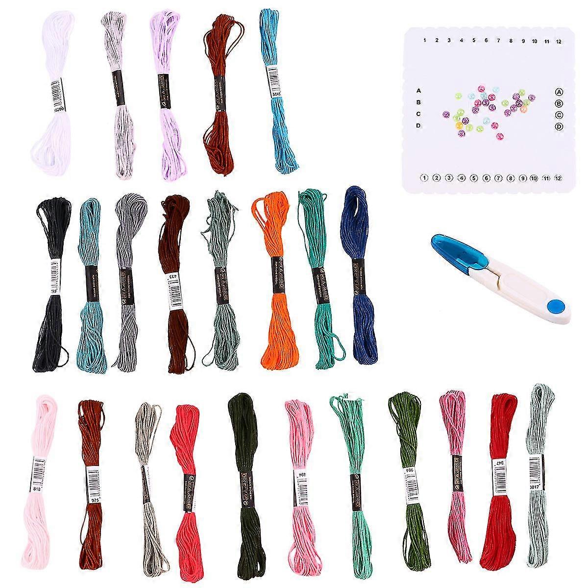 1 Set Bracelet Making Kit Bracelet Maker Looms Embroidery Thread String Beads